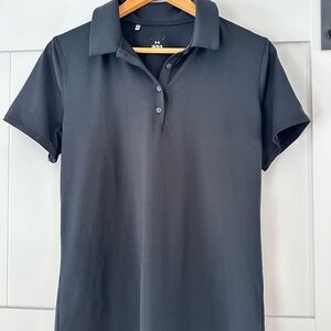 LG Black Button Down Polo Golf Shirt